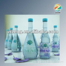 Glass drink label bottleneck label pvc lable with glue plastic bottle label